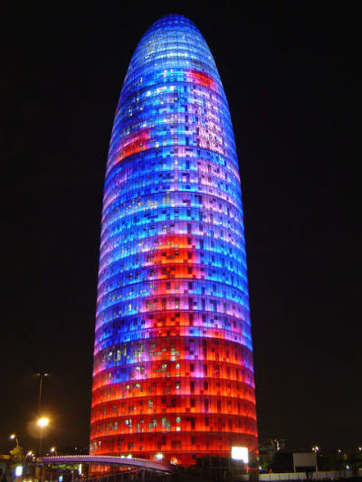 Barcelona   agbar tower   night wikipedia small yejtjz - Eugenol