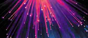 Abstract image of a close up of the ends of fibre optic cables