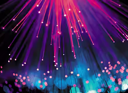 Abstract image of a close up of the ends of fibre optic cables