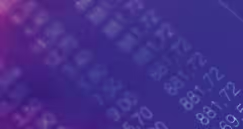 A close-up image of numbers printed on a backlit purple and pink surface. The numbers are arranged in rows and columns, possibly representing data or financial figures, such as stock prices or statistical information. The image has a futuristic and abstract feel.