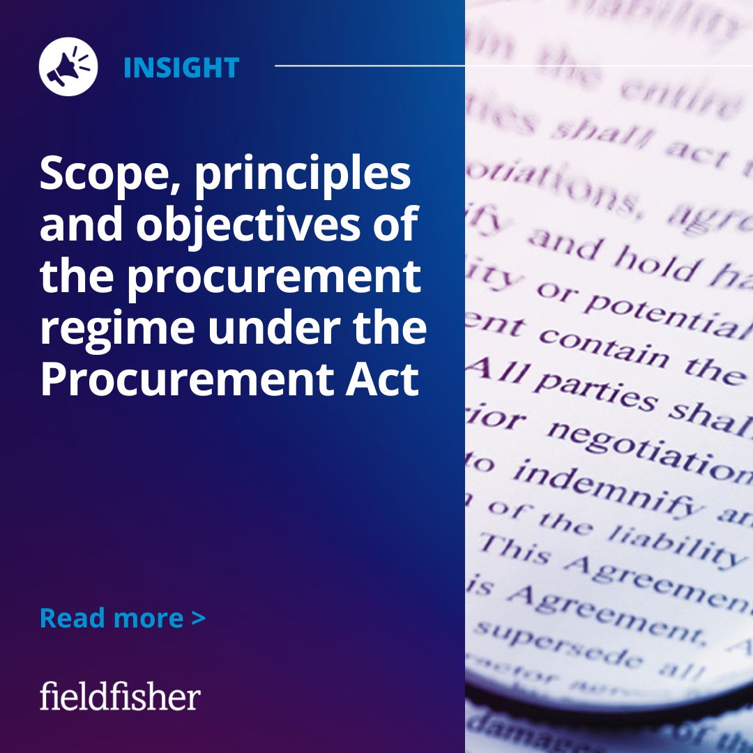 Scope, principles and objectives of the procurement regime under the