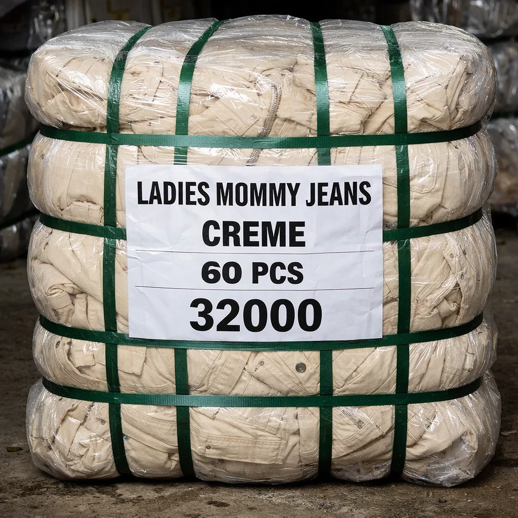 Ladies Creme Mummy Jeans