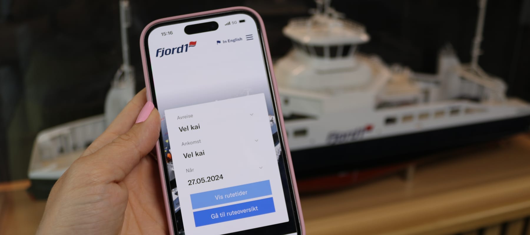 Fjord1 sin mobilapp er avvikla