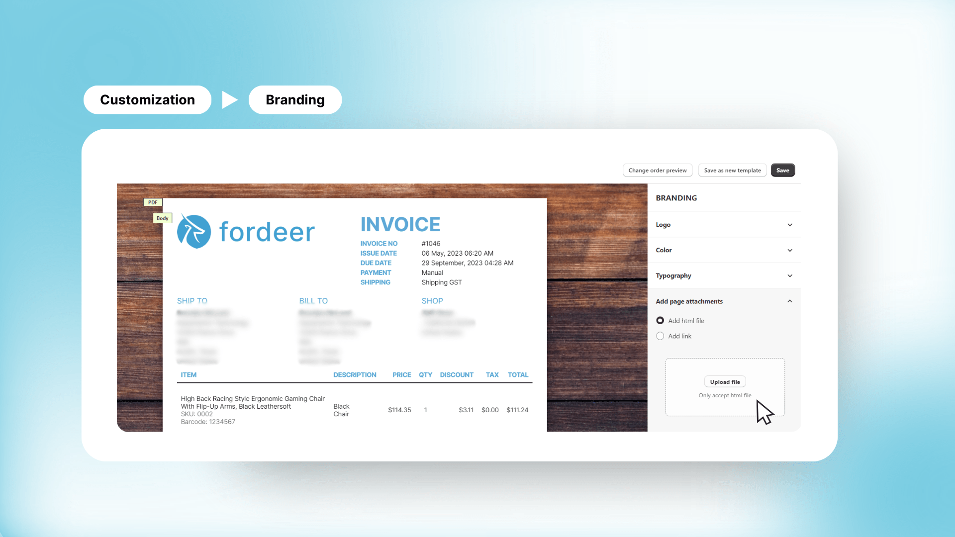 Fordeer PDF Invoice New Features Release 2024