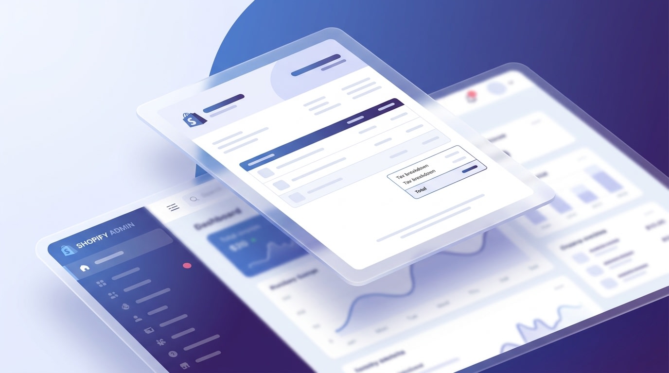 Screenshot of a clean, automated PDF invoice generated inside the Shopify dashboard