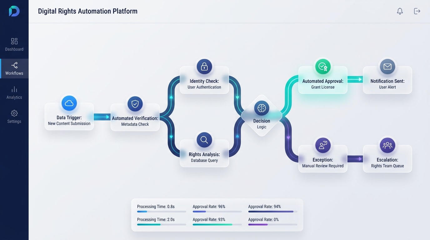 Screenshot of an automated digital rights request workflow on Shopify