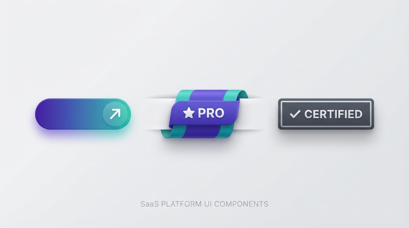 Visual examples of different badge shapes: a round pill, a folded ribbon, and a sharp rectangle