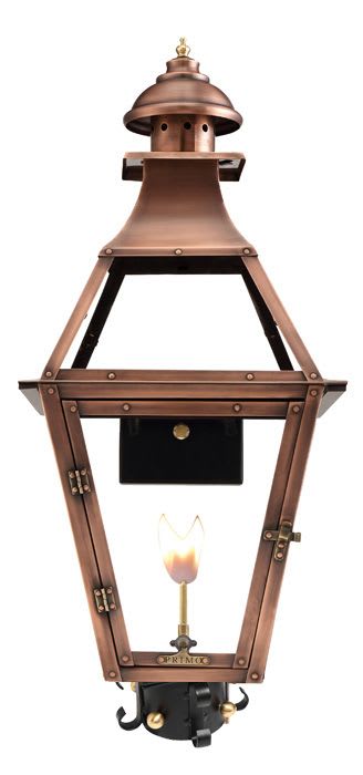 Jackson Gas Post Mount Copper Lantern by Primo