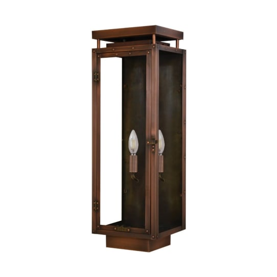 Yorkshire Wall Mount Antique Copper Lantern by Primo