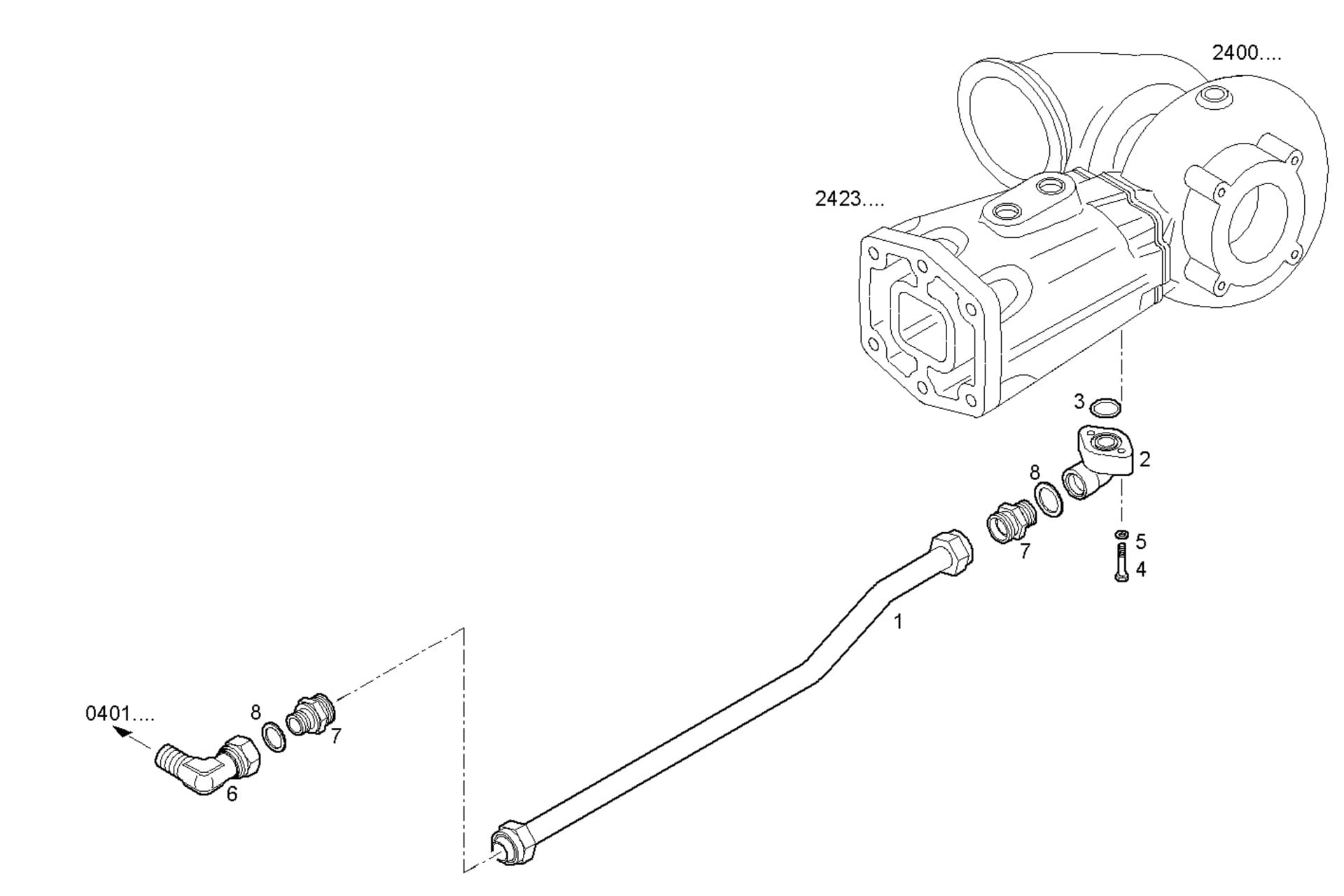 TURBO WATER INLET PIPE