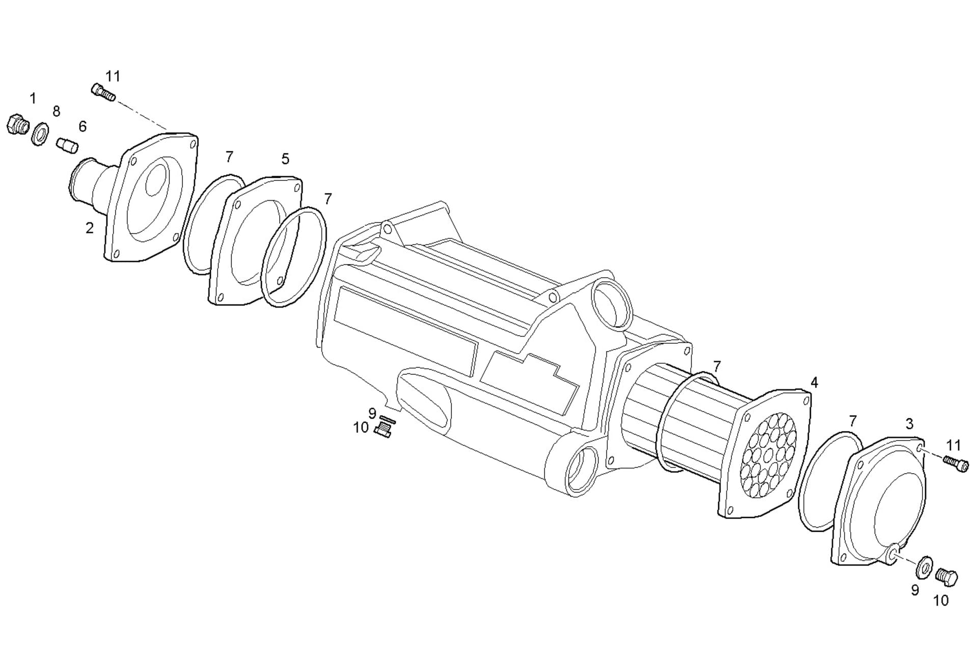 FRESH WATER - SEA WATER HEAT EXCHANGER (COMPONENTS)