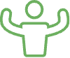 icon of a person with their arms up