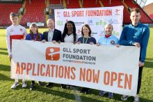 GSF Awards 2026 - Applications Open (left to right) Max Murray (athlete), Anna Nicholson (athlete), Tony Wallace (GLL Regional Director), Susan Folorunso (athlete), Louise Smith (GSF Programme), Travis Holley (athlete) and Liam Reveley (athlete) 