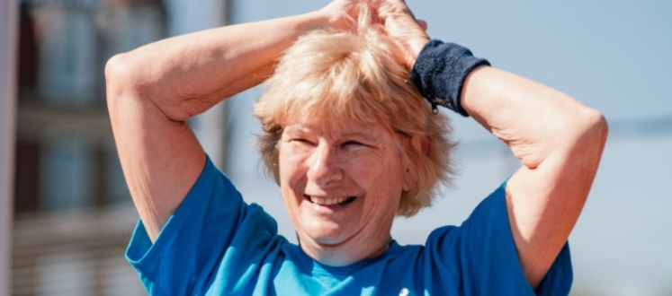 A woman relaxing in the sun