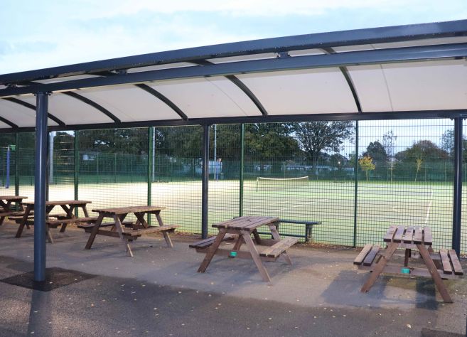 MUGA covered picnic benches