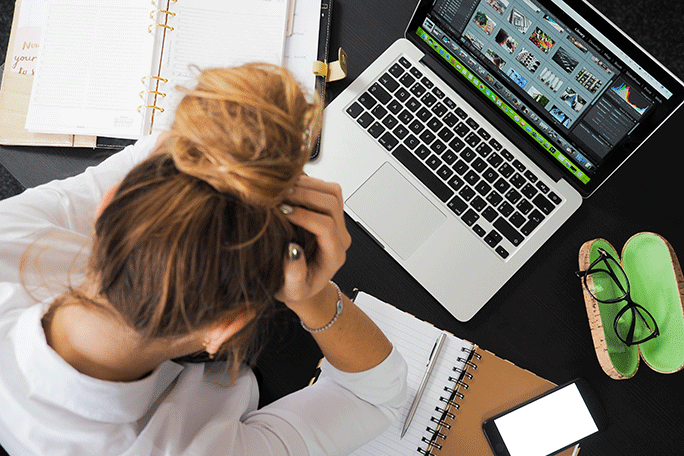 Woman looking stressed