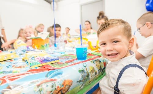 boy at a birthday party