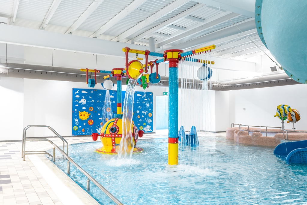 The leisure pool fun features and flume at Bath Sports and Leisure Centre The leisure pool fun features and flume at Bath Sports and Leisure Centre
