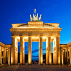 The Brandenburg Gate with Columns and Horses on Top in Berlin