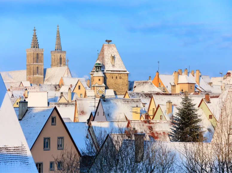 Snowy Rooftops in Rothenburg 