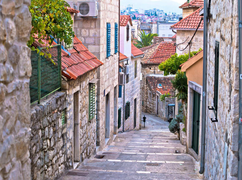 A Cobbled Street in Split Croatia
