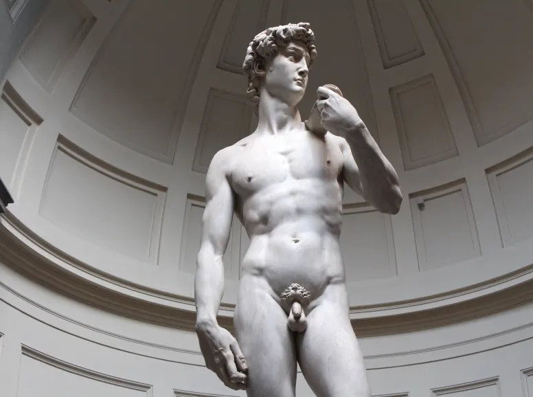 Closeup of David Sculpture in Florence