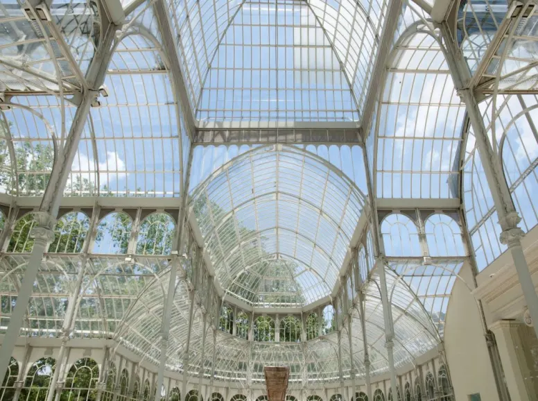 the glass panels of the crystal palace