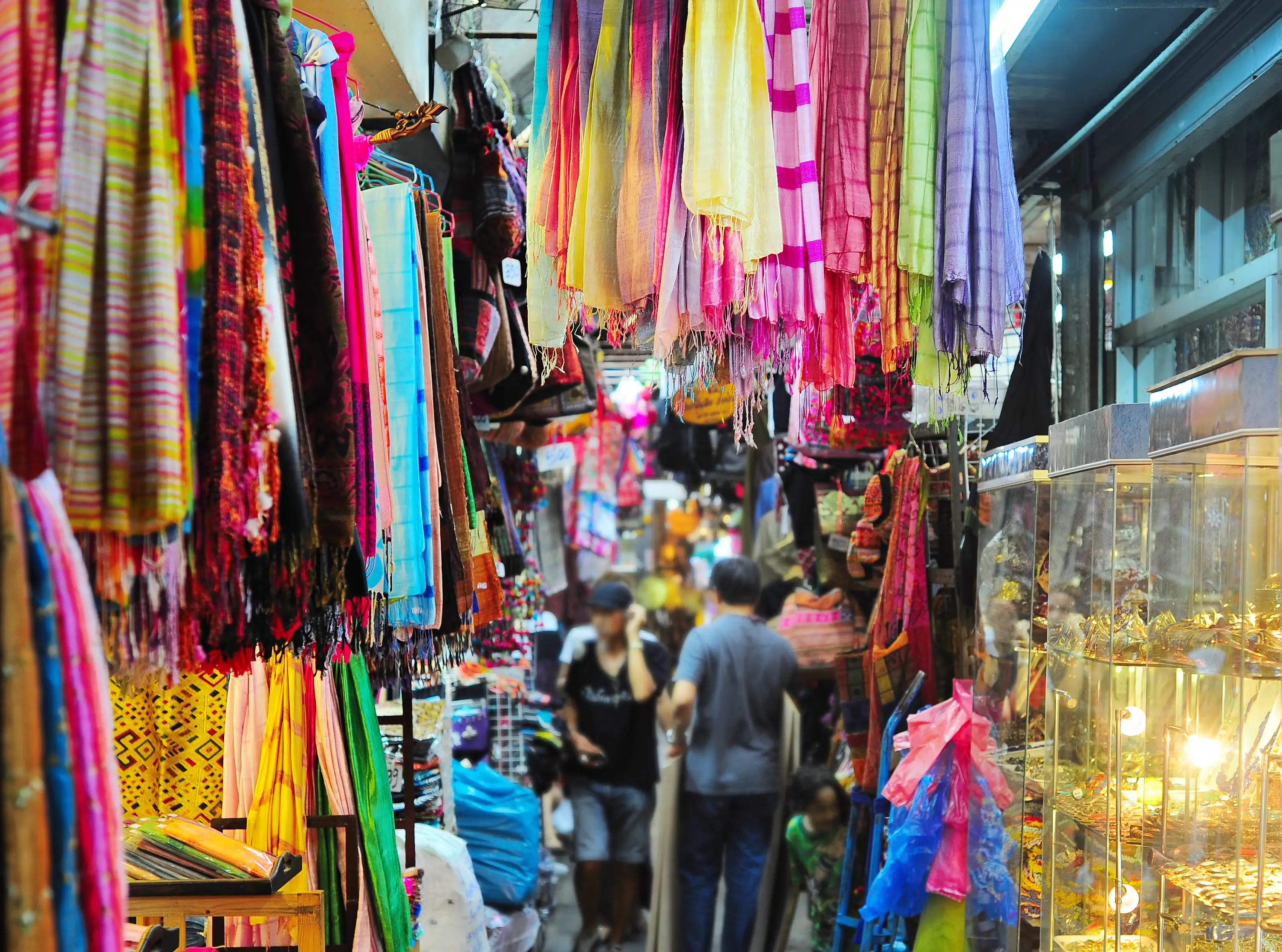 Colorful Clothing Hanging at Shop Inside Chatuchak Bangkok