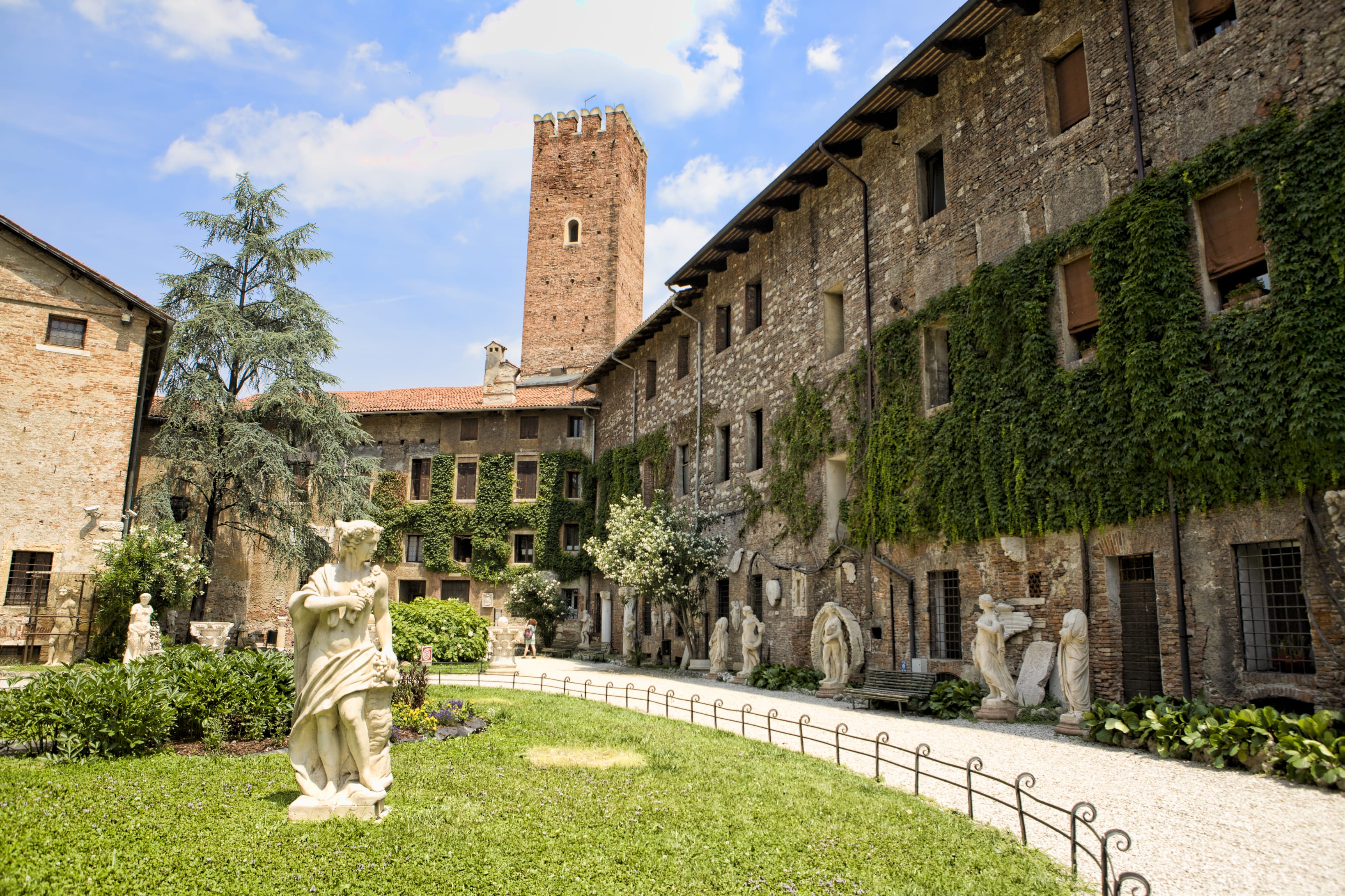 Ivy Covered Medieval Buildings in Vicenza
