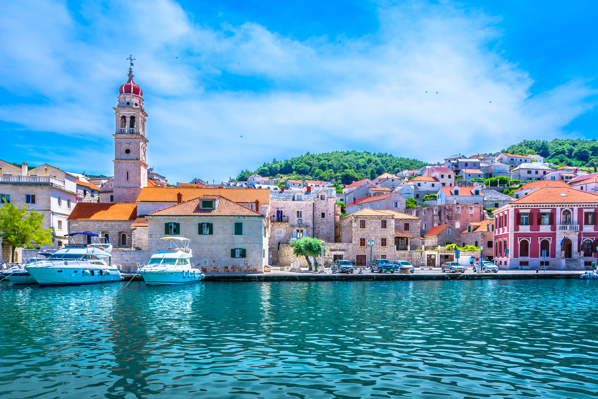 Houses on the Shores of Brac Island in Split Croatia