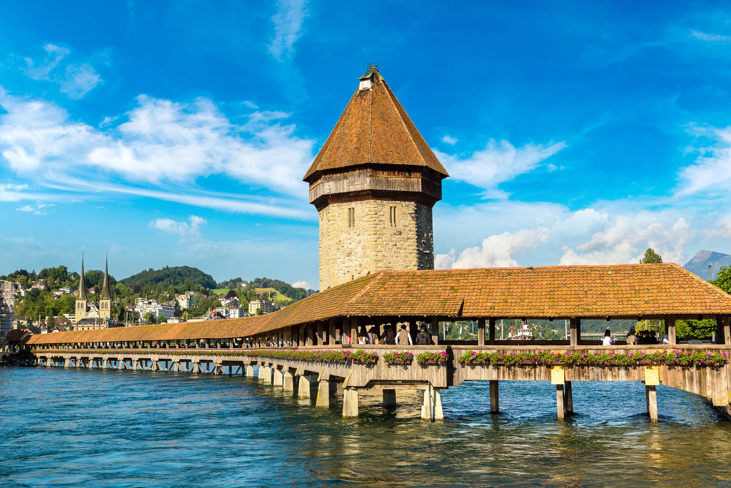 Chapel Bridge in Lucerne Old town