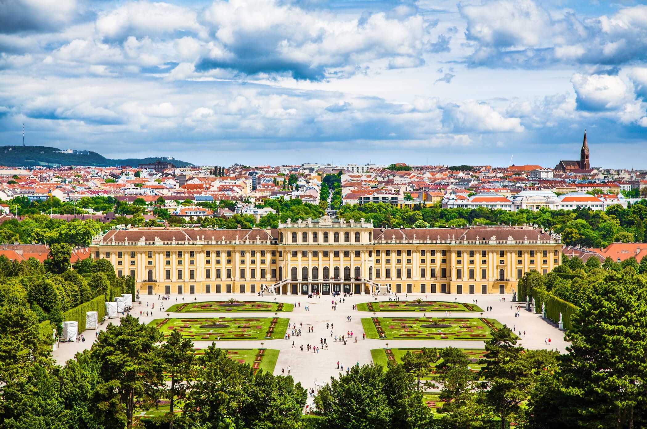 Landscaped Gardens in Front of Schönbrunn Palace in Vienna