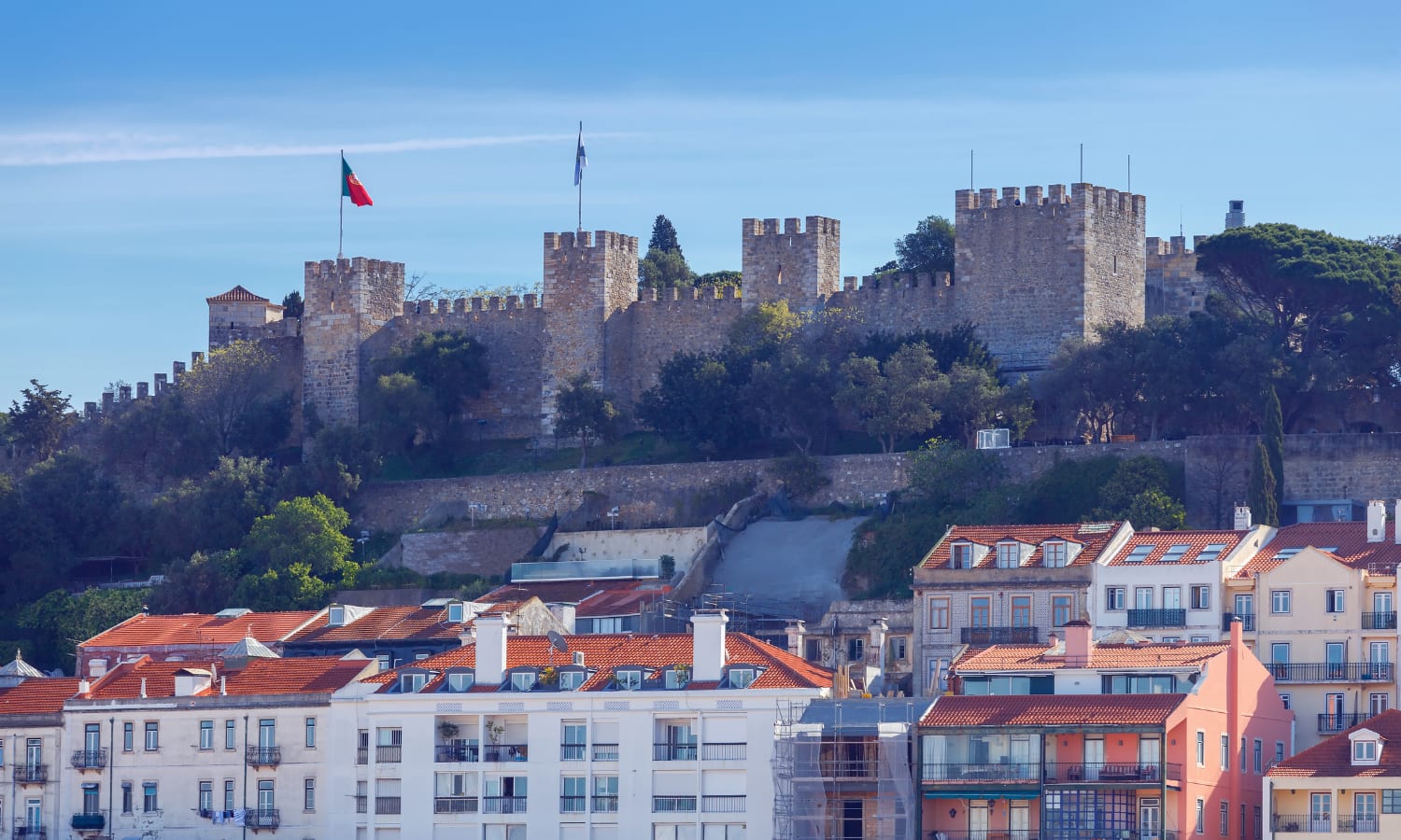 The Ramparts of Sao Jorge Castle in Lisbon