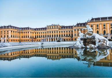 Winter Schönbrunn Palace in Vienna Austria 