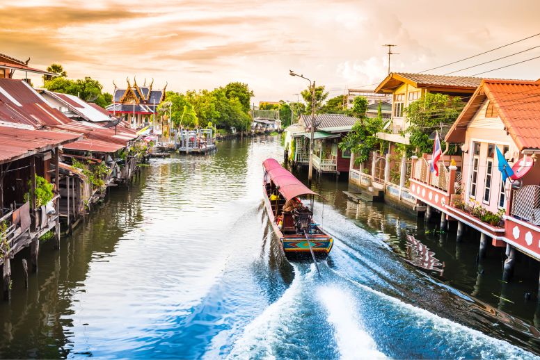 Boat on a Canal in Bangkok