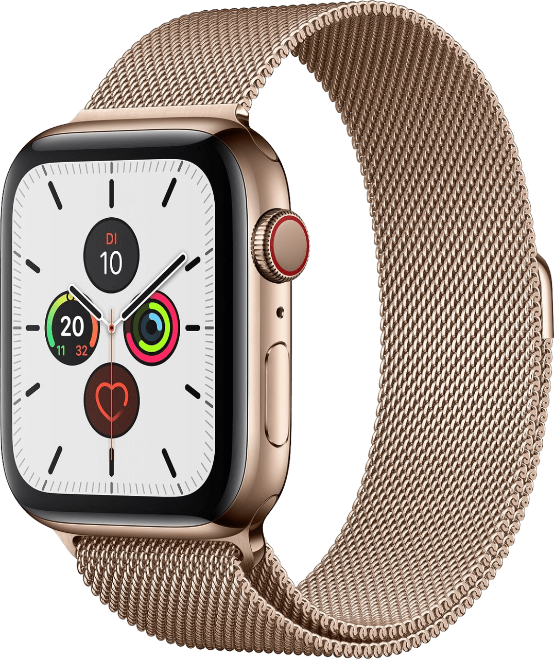 Gold Apple Watch Series 5 GPS + Cellular, 44 mm Edelstahlgehäuse, Milanaise Loop.2