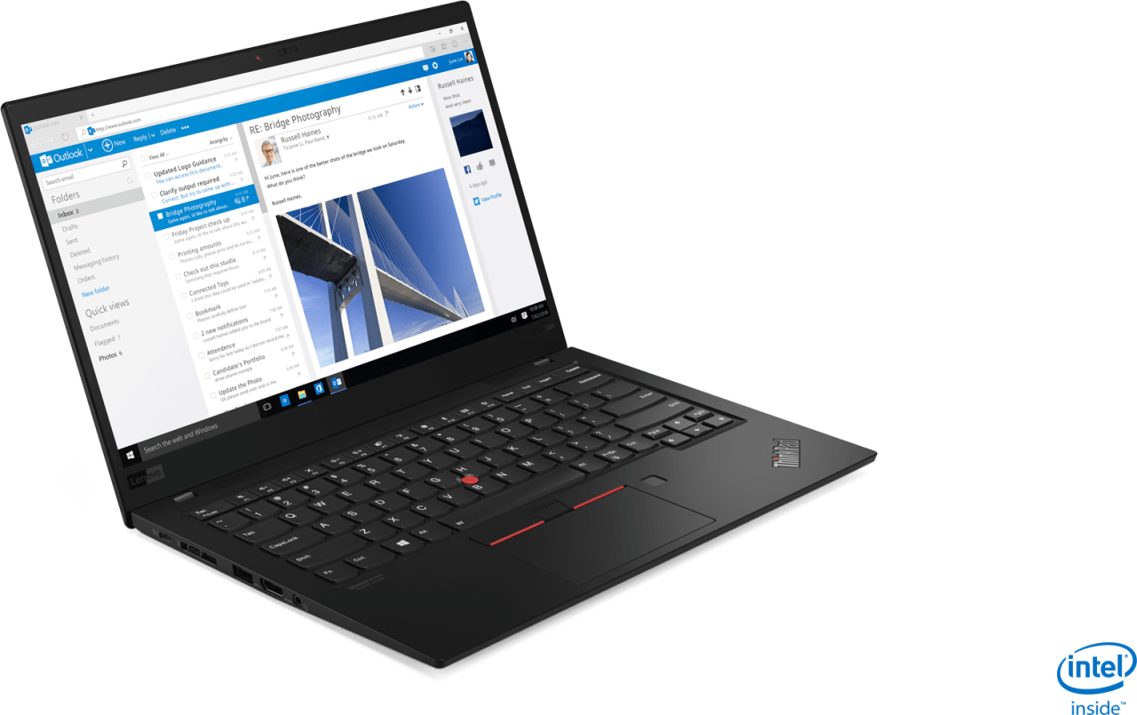 Black Lenovo ThinkPad X1 Carbon G7.3