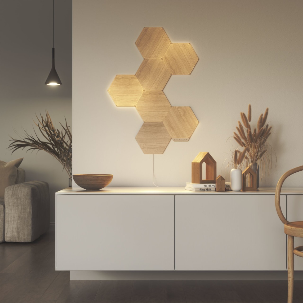 Holz Nanoleaf Elements Wood Look Hexagons Starter Kit 7x.3