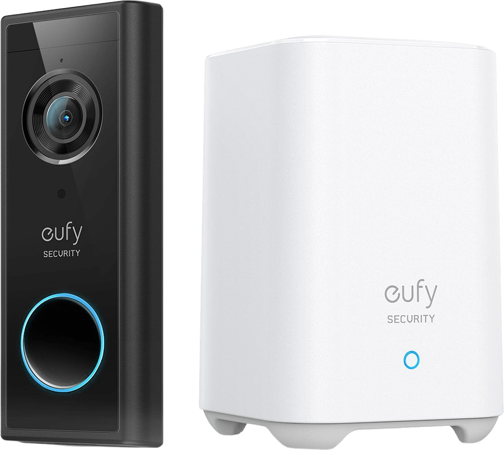 Black eufy Video Doorbell 2K (Battery-Powered) + Homebase 2.1
