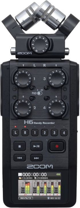 Schwarz Zoom H6 Tragbarer 6-Spur-Audiorecorder.1