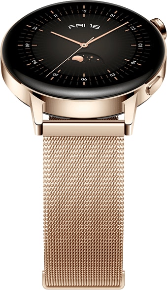 Braun Smartwatch Huawei GT3, Edelstahlgehäuse & Edelstahlarmband, 42mm.7