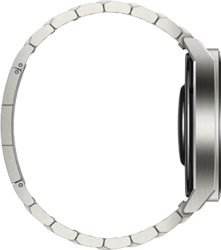 Silber Huawei GT 3 Pro Smartwatch, Titangehäuse und Edelstahlarmband, 46 mm.4