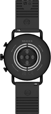 Schwarz Skagen Falster Gen 6 Smartwatch, Edelstahlgehäuse und Silikonarmband, 41 mm.6
