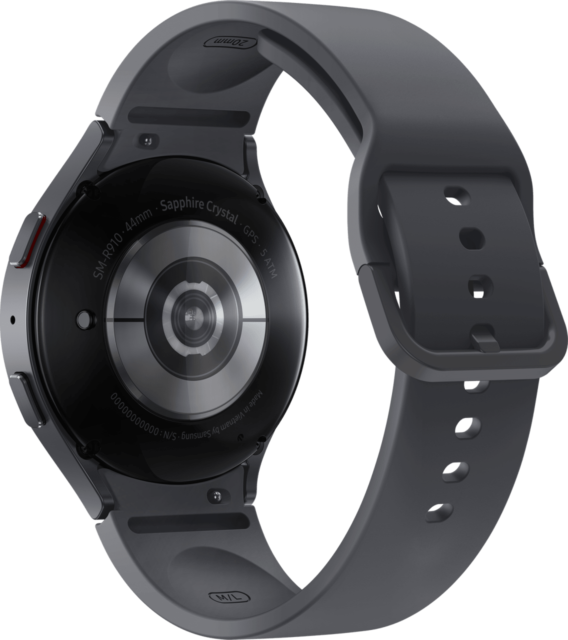 Graphit Samsung Galaxy Watch5 Smartwatch, Aluminiumgehäuse und Sportarmband, 44 mm.4