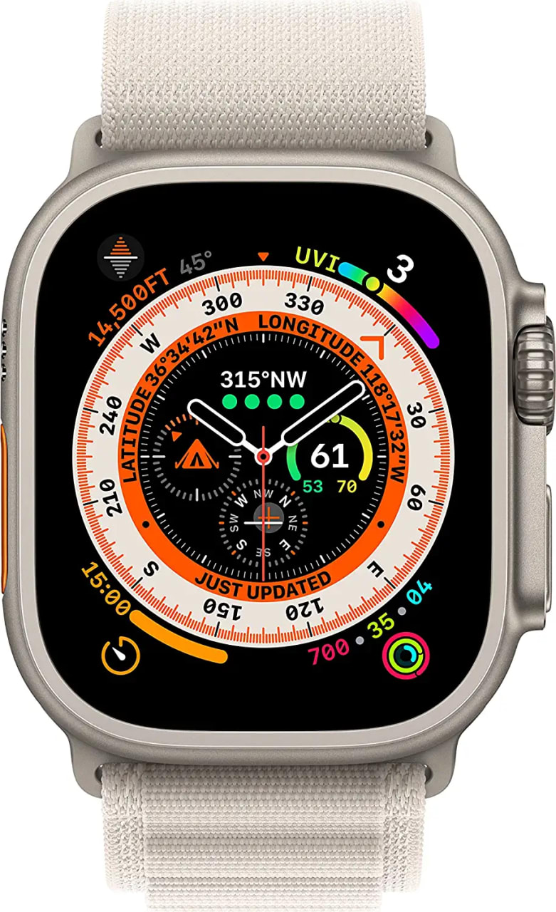 Polarstern Apple Watch Ultra GPS + Cellular, Silver Titanium Case and Alpine Loop, L.2
