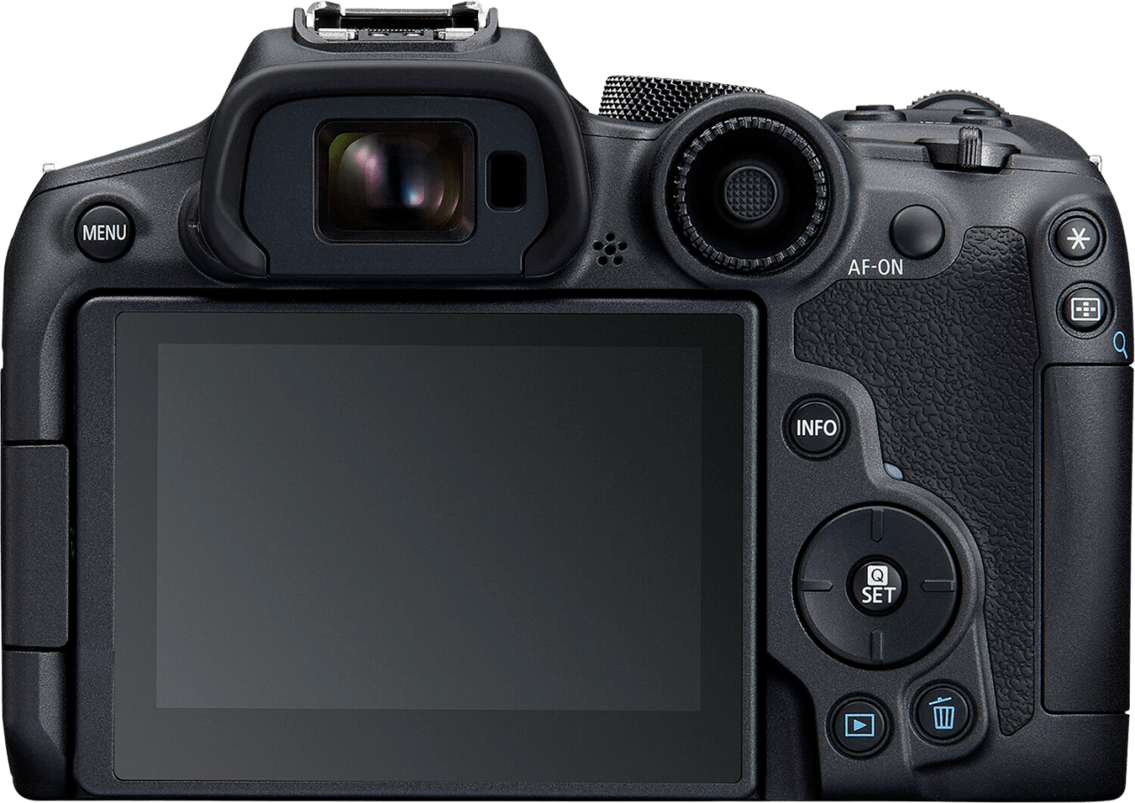 Schwarz Canon EOS R7 + RF-S 18-150mm f/3,5-6,3 IS STM + EF-EOS R Bajonett-Adapter.7