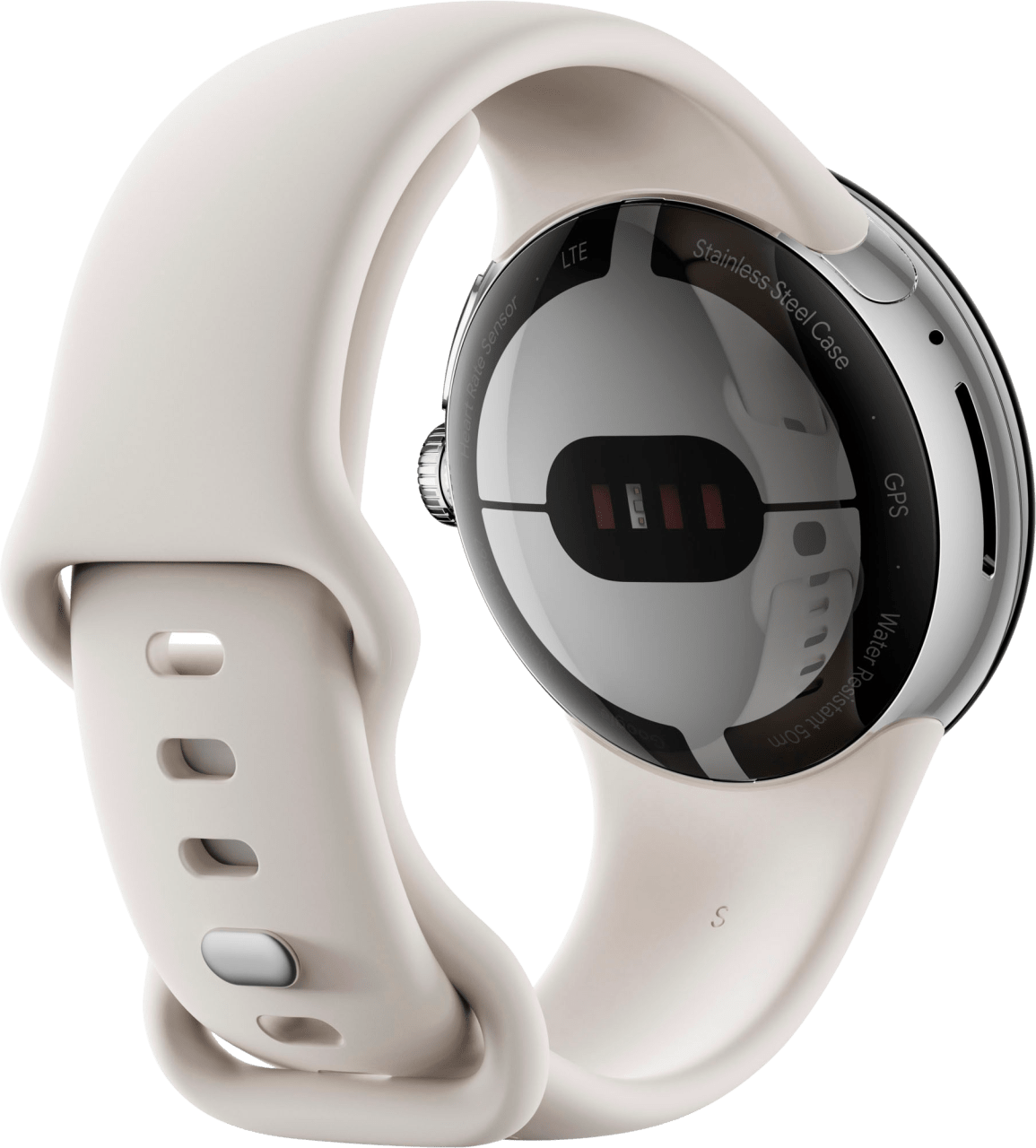 Chalk Google Pixel Watch Wi-Fi - Bluetooth, Edelstahlgehäuse und Fluorelastomer, 41 mm.4
