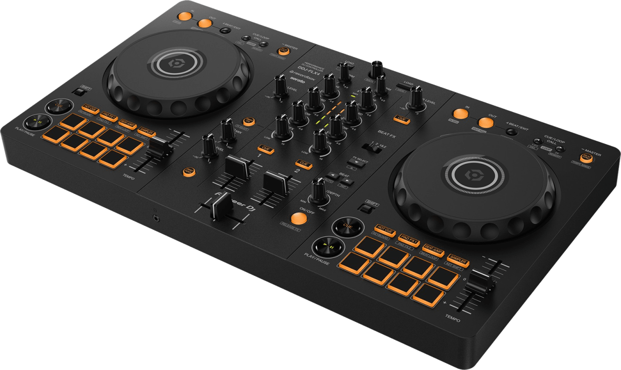 Schwarz Pioneer DDJ-FLX4 DJ-Controller.1