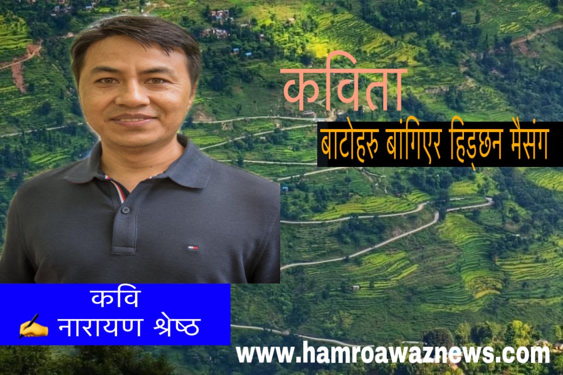 कविता -बाटोहरु बांगिएर हिड्छन मैसंग