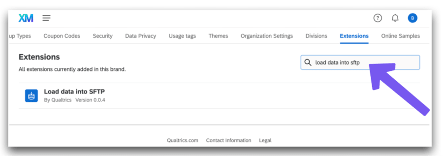 qualtrics load data from sftp extention